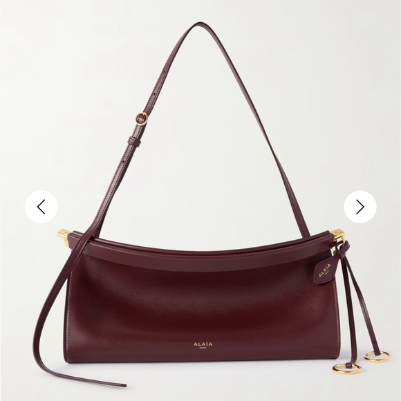 Alaia Handbags - Alaia Deep Burgundy Wave Leather Shoulder Bag